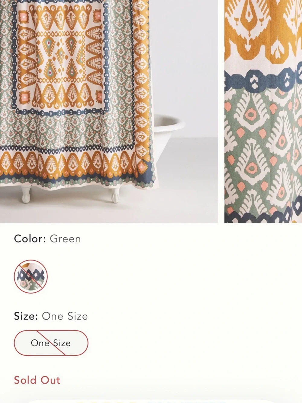 Anthropologie Cierra Shower Curtain SQUARE
